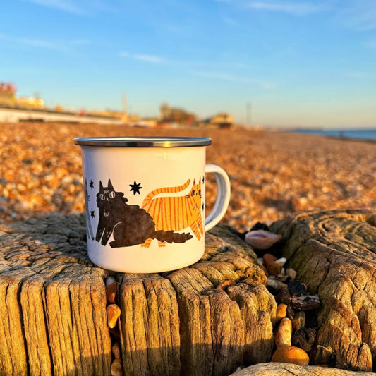 Cat Enamel Mug