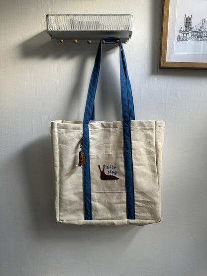 silly slug tote bag