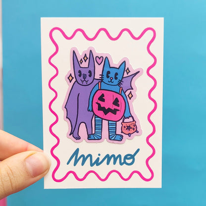 Wholesale Halloween Pals Sticker -Green/ Pink - Vinyl Sticker - Wholesale Case of 6 Units