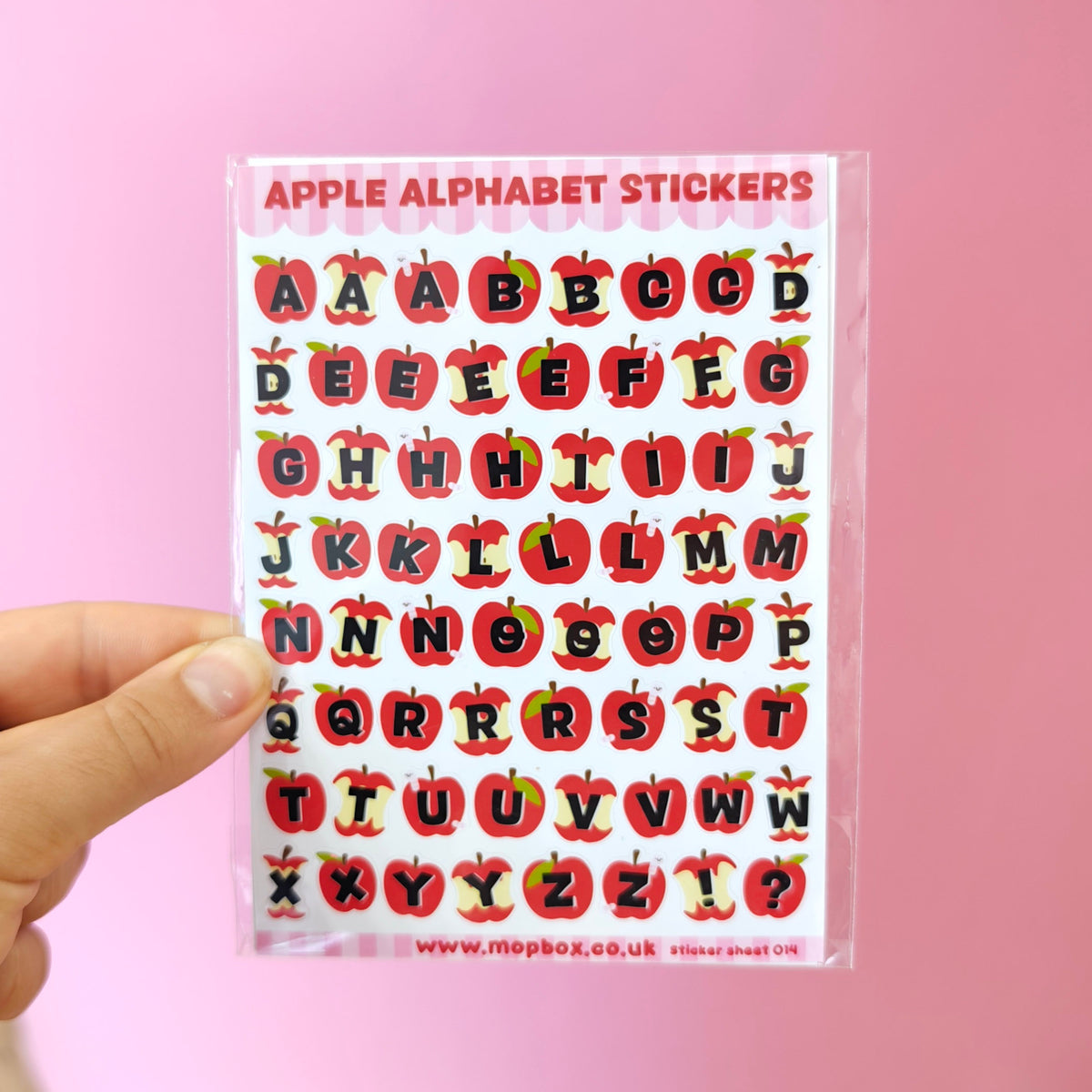 Apple Alphabet Letters Sticker Sheet