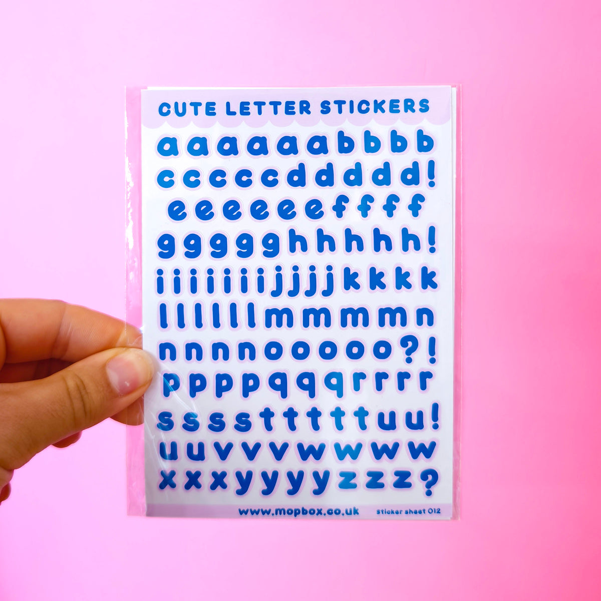 Bubble Letters Sticker Sheet - Navy & Lilac