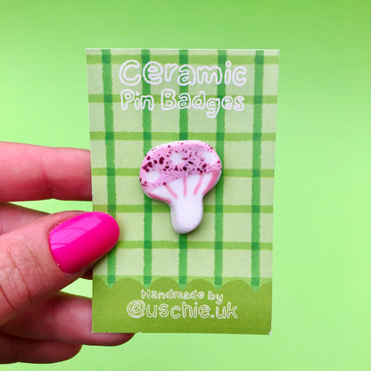Wholesale Mushroom Ceramic Badge