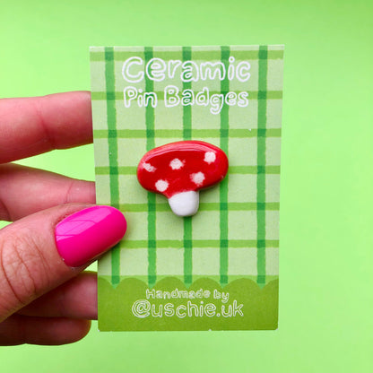 Wholesale Mushroom Ceramic Badge