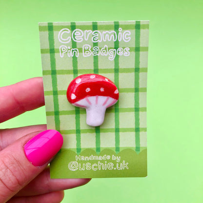 Wholesale Mushroom Ceramic Badge
