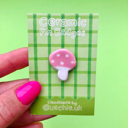 Wholesale Mushroom Ceramic Badge