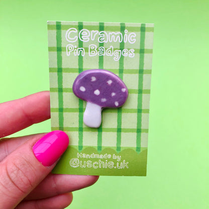 Wholesale Mushroom Ceramic Badge