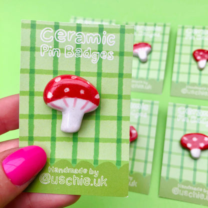 Wholesale Mushroom Ceramic Badge