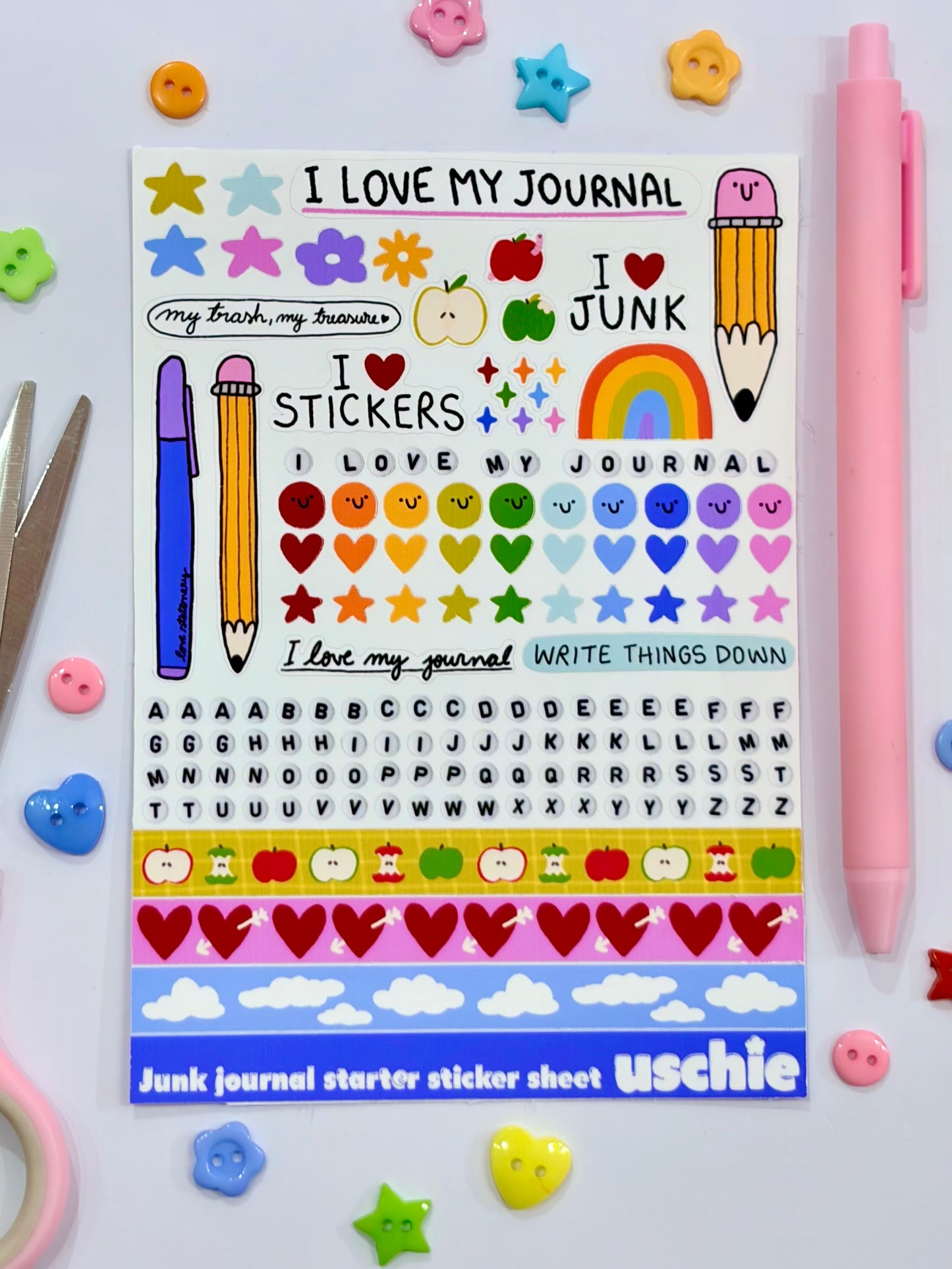 Junk Journal Starter Sticker Sheet