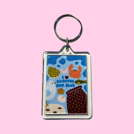 'I ♡ Brighton Rock Pools' Keychain