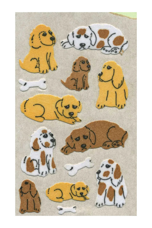 Maxi Puppy Dog Furry Sticker Sheet