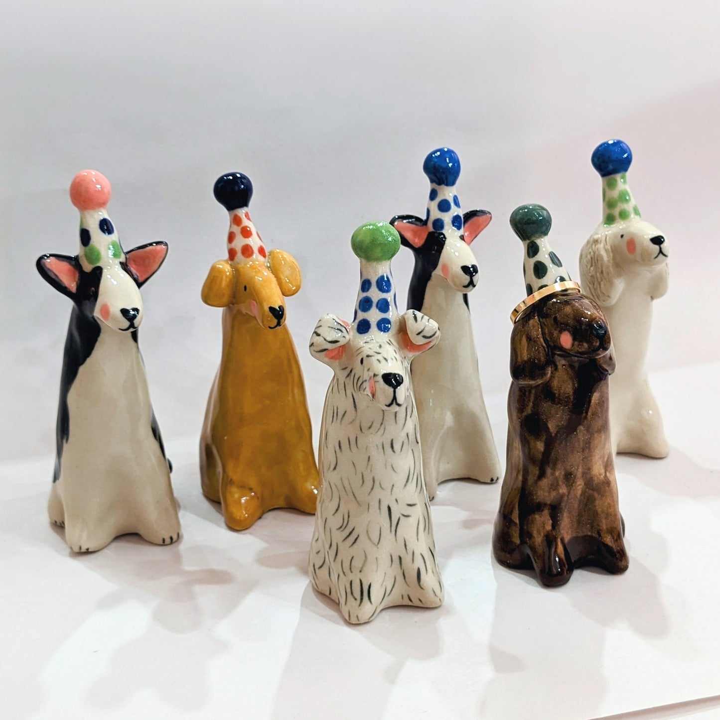 Ceramic dog with party hat