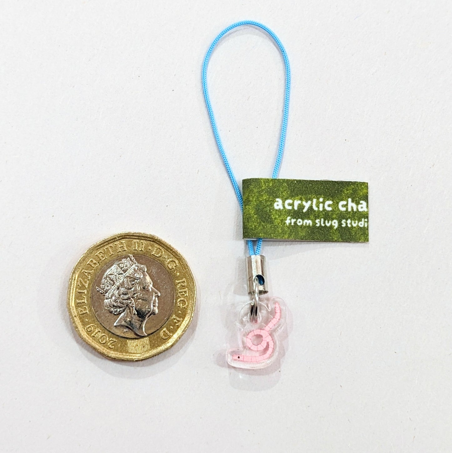 tiny worm acrylic charm