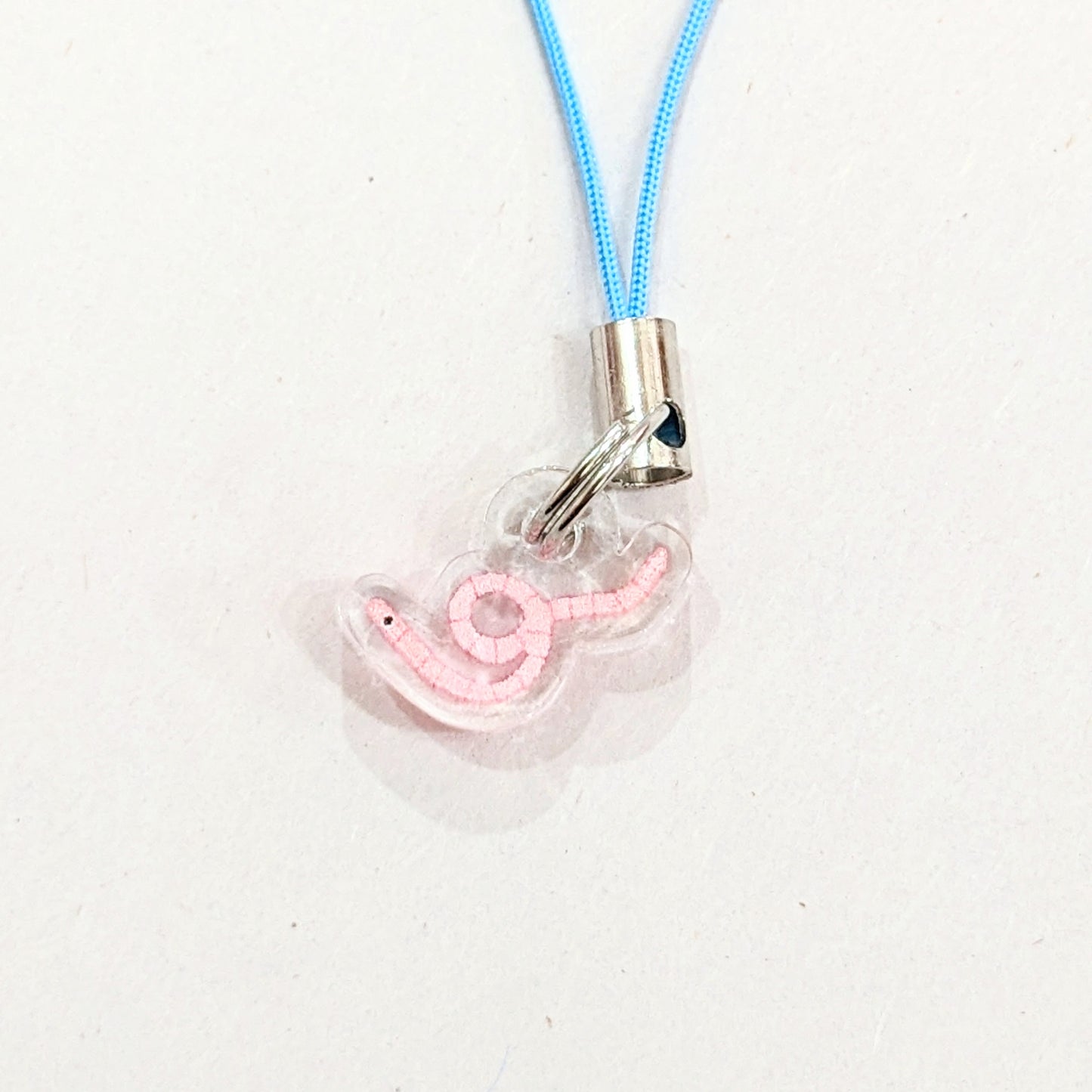 tiny worm acrylic charm