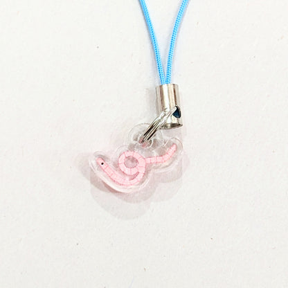 tiny worm acrylic charm