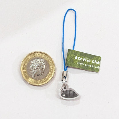 tiny woodlouse acrylic charm