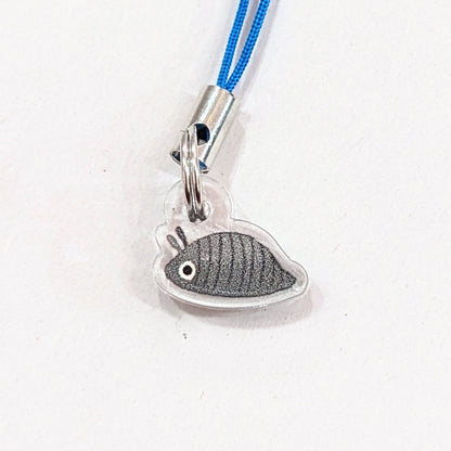 tiny woodlouse acrylic charm