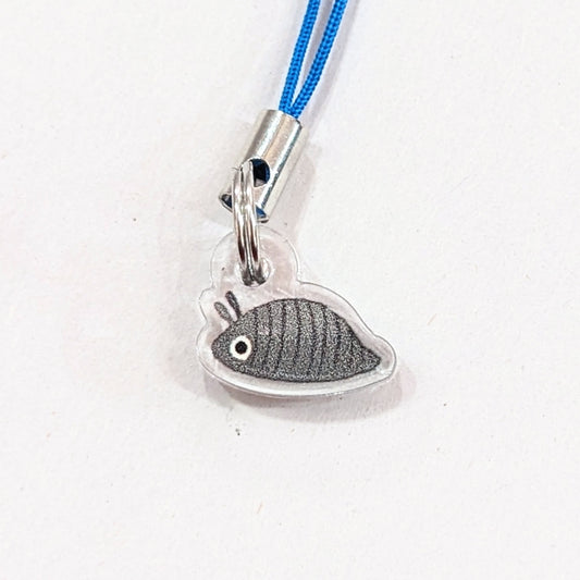 tiny woodlouse acrylic charm