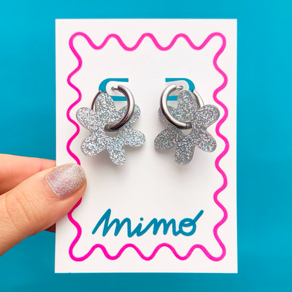 MIN. 6 UNITS - Wholesale Flower Hoop Earrings