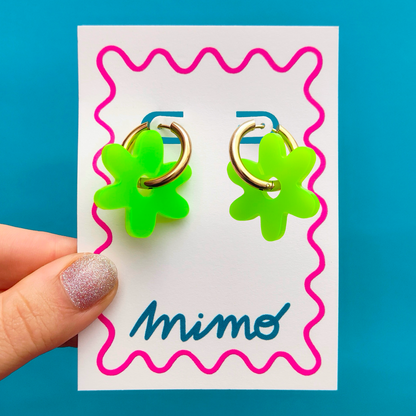 MIN. 6 UNITS - Wholesale Flower Hoop Earrings