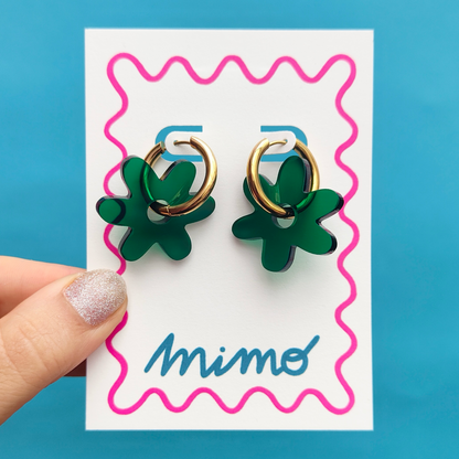 MIN. 6 UNITS - Wholesale Flower Hoop Earrings