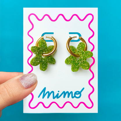 MIN. 6 UNITS - Wholesale Flower Hoop Earrings