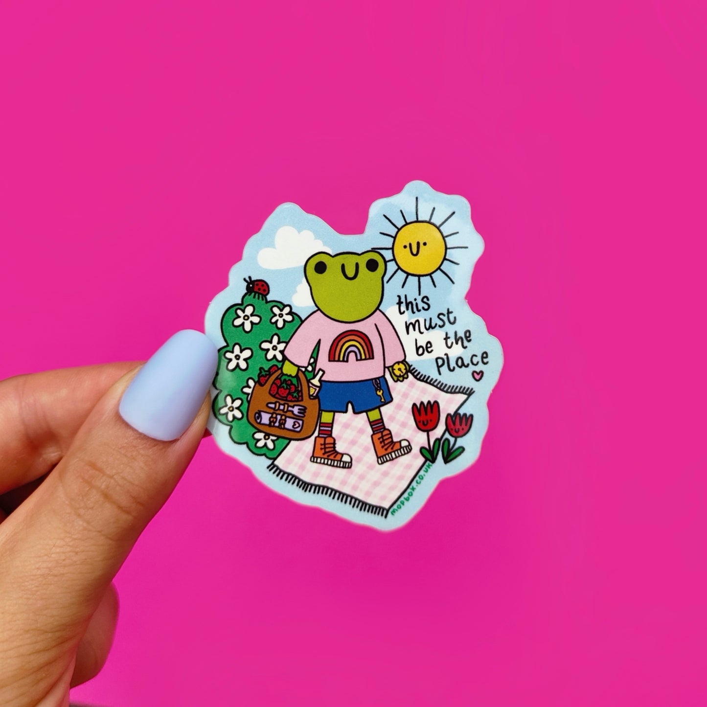 This Must Be the Place Frog Picnic - Vinyl Sticker