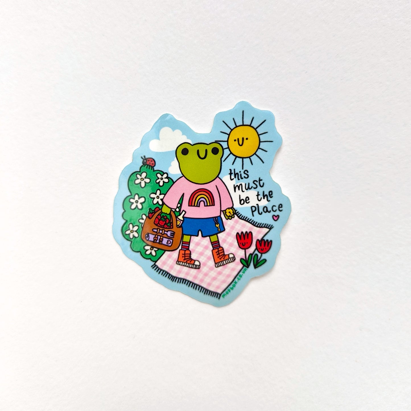 This Must Be the Place Frog Picnic - Vinyl Sticker