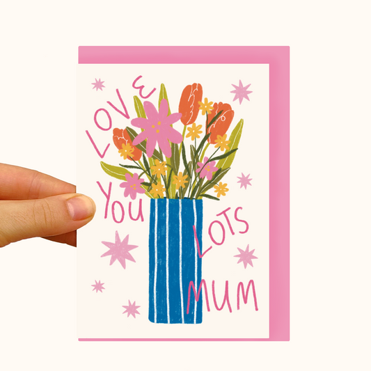 Love You Lots Mum Bouquet - Pearlescent Mother's Day Card - WS Case of 6 Units