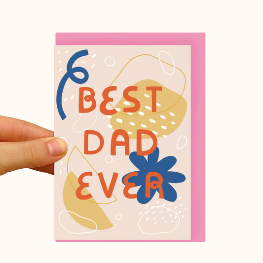 Best Dad Ever Shapes - Pearlescent Father's Day Card - WS Case of 6 Units