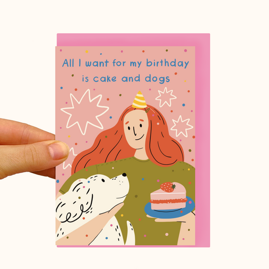 Cake And Dogs - Pearlescent Birthday Card - WS Case of 6 Units (Copy)