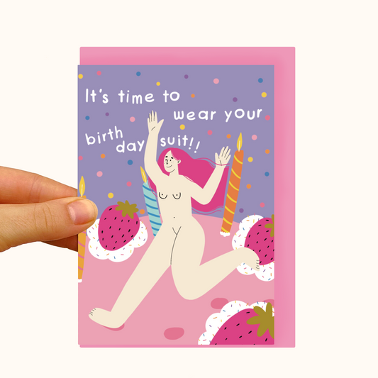 Birthday Suit -  Pearlescent Birthday Card - WS Case of 6 Units