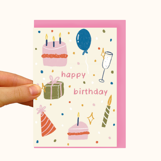 Birthday Bits & Bobs - Pearlescent Birthday Card - WS Case of 6 Units