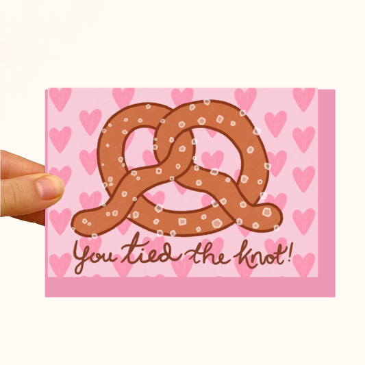 Pretzel Knot - Engagement & Marriage Card  - Pearlescent Love Card - WS Case of 6 Units