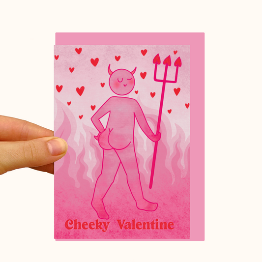 Cheeky Devil Valentine - Pearlescent Valentines Day Card - WS Case of 6 Units