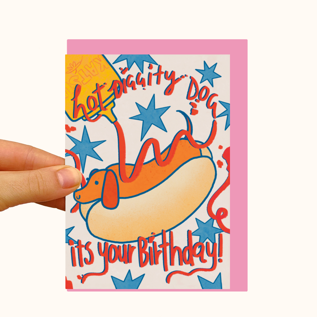 Hotdog - Pearlescent Birthday Card - WS Case of 6 Units