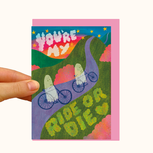 Ride or Die - Ghosts on Bikes- Pearlescent Love Card - WS Case of 6 Units