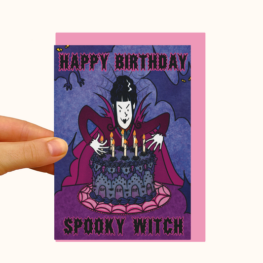 Spooky Witch Birthday Card - Pearlescent Birthday Card - WS Case of 6 Units