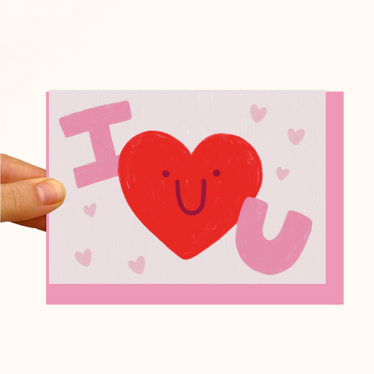 I Love You - Happy Heart - Pearlescent Love Card - WS Case of 6 Units