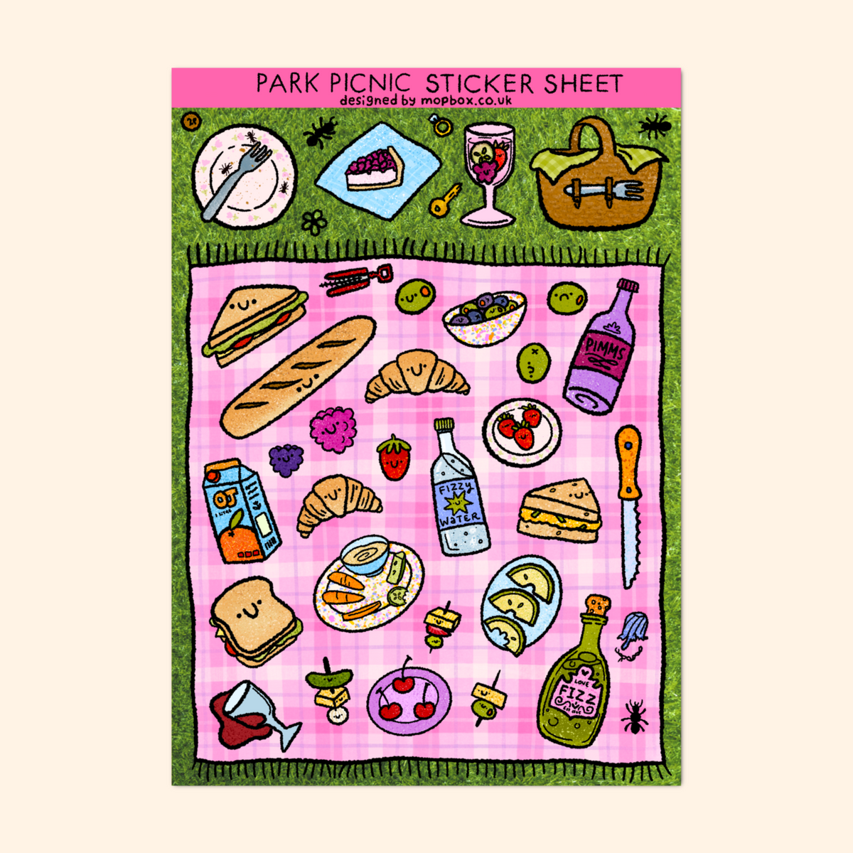 Park Picnic Decorative Sticker Sheet