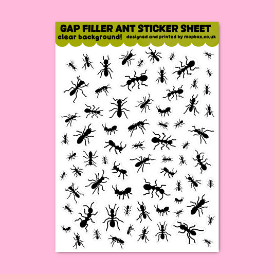 Tiny Ants Clear Decorative Mini Sticker Sheet