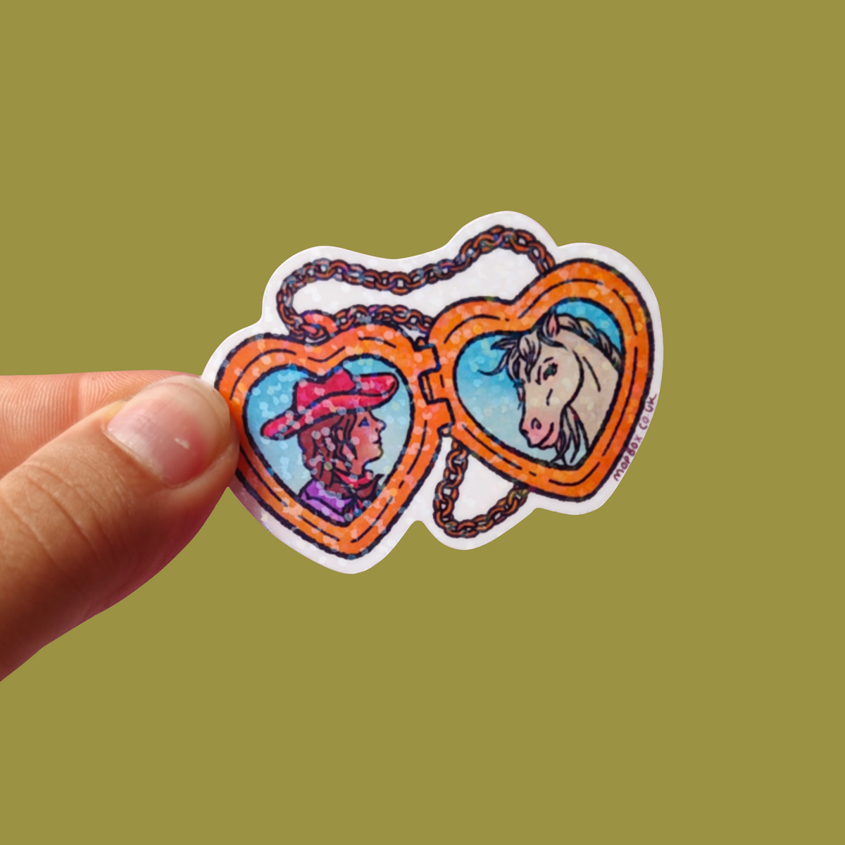Horse Girl Locket Sticker