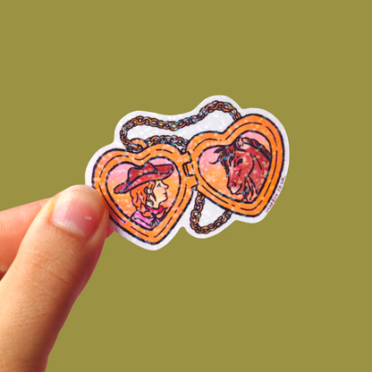 Horse Girl Locket Sticker