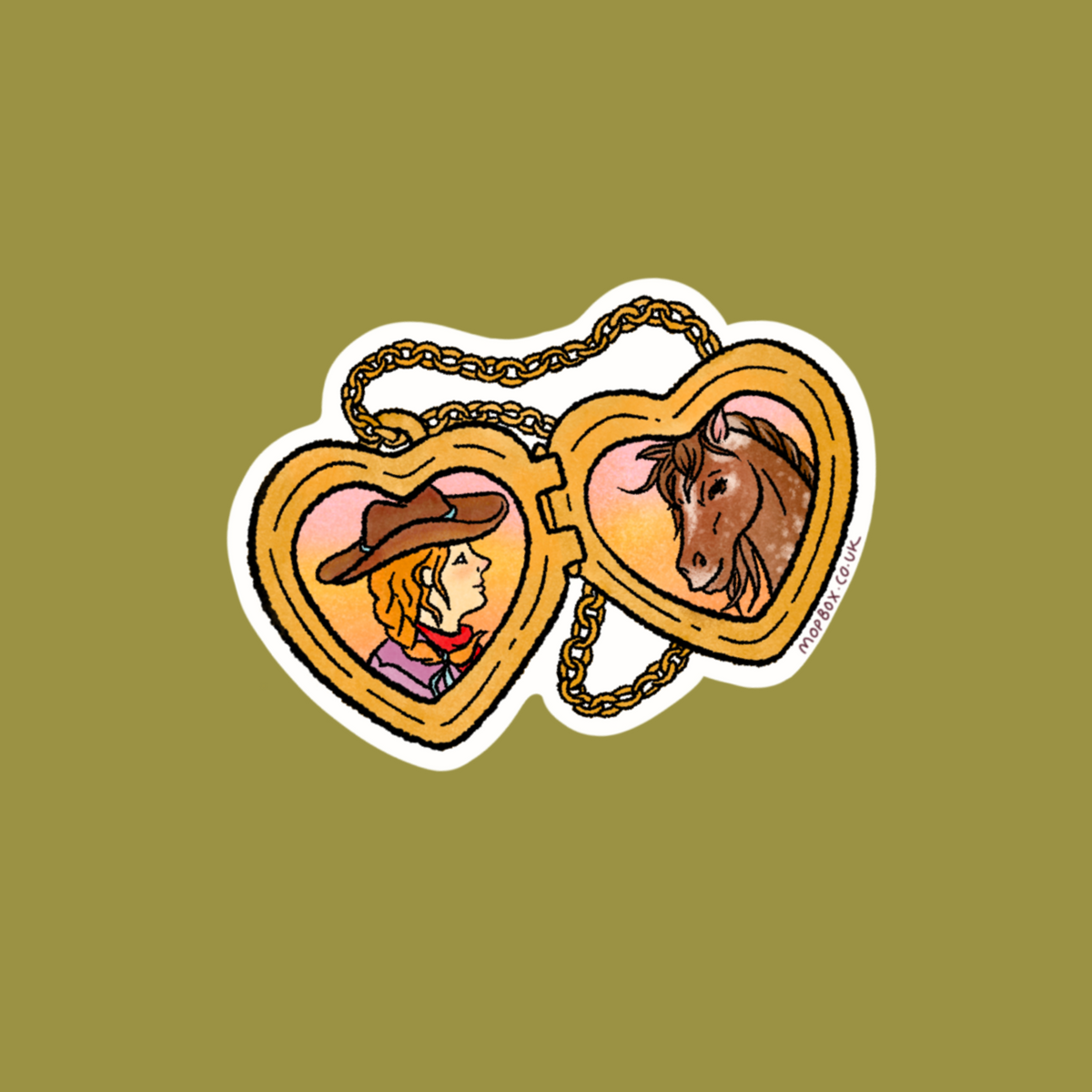 Horse Girl Locket Sticker