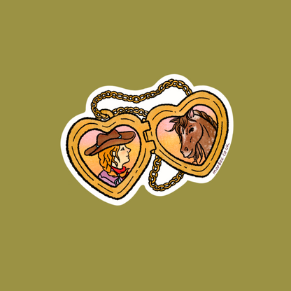 Horse Girl Locket Sticker