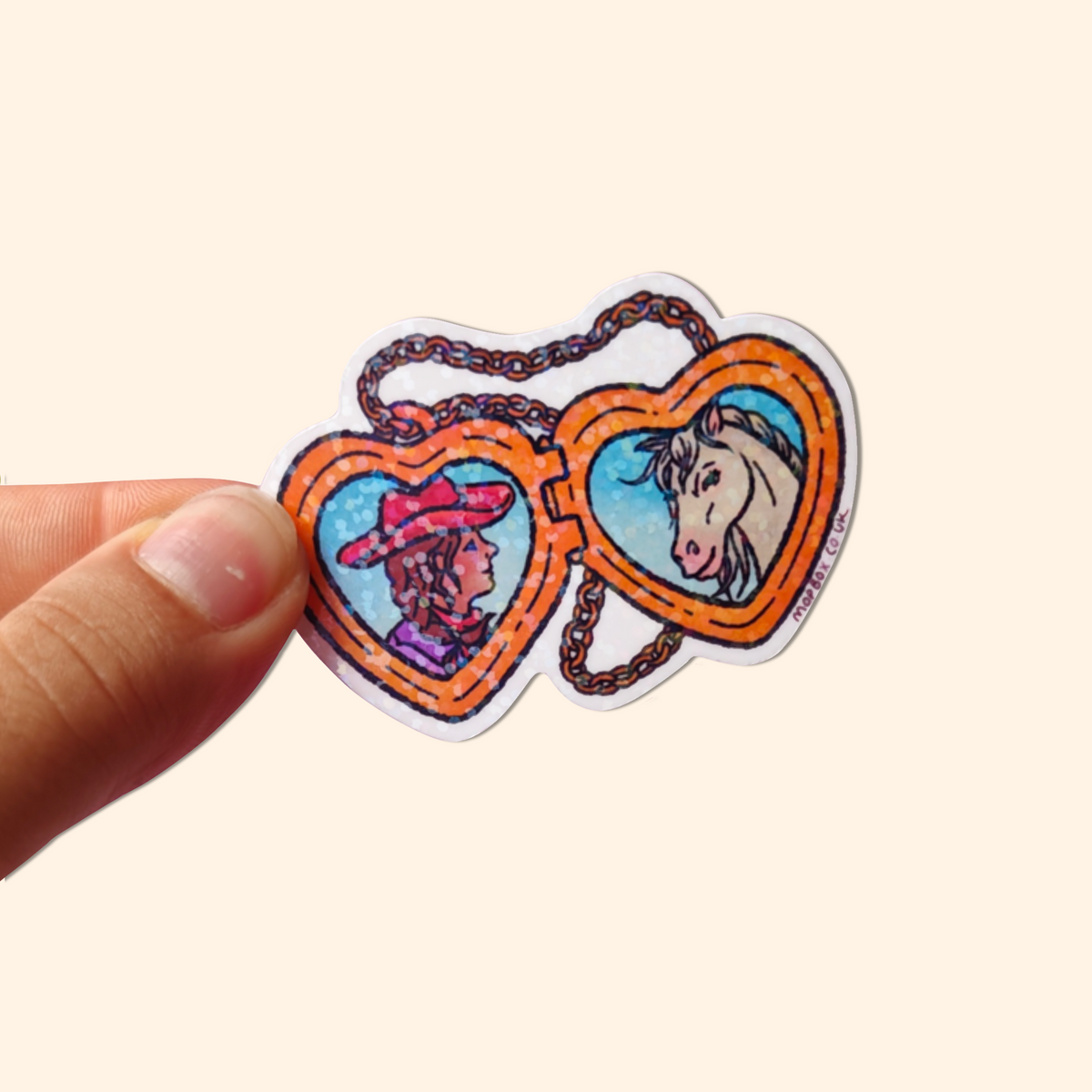 Horse Girl Locket Sticker
