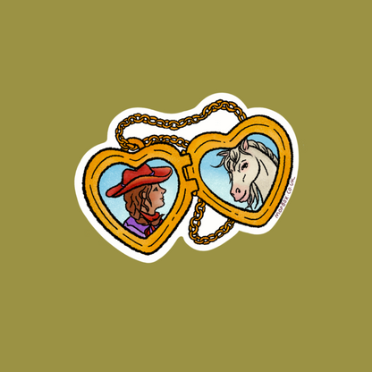 Horse Girl Locket Sticker