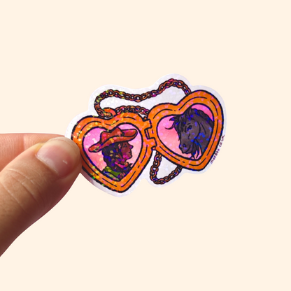 Horse Girl Locket Sticker