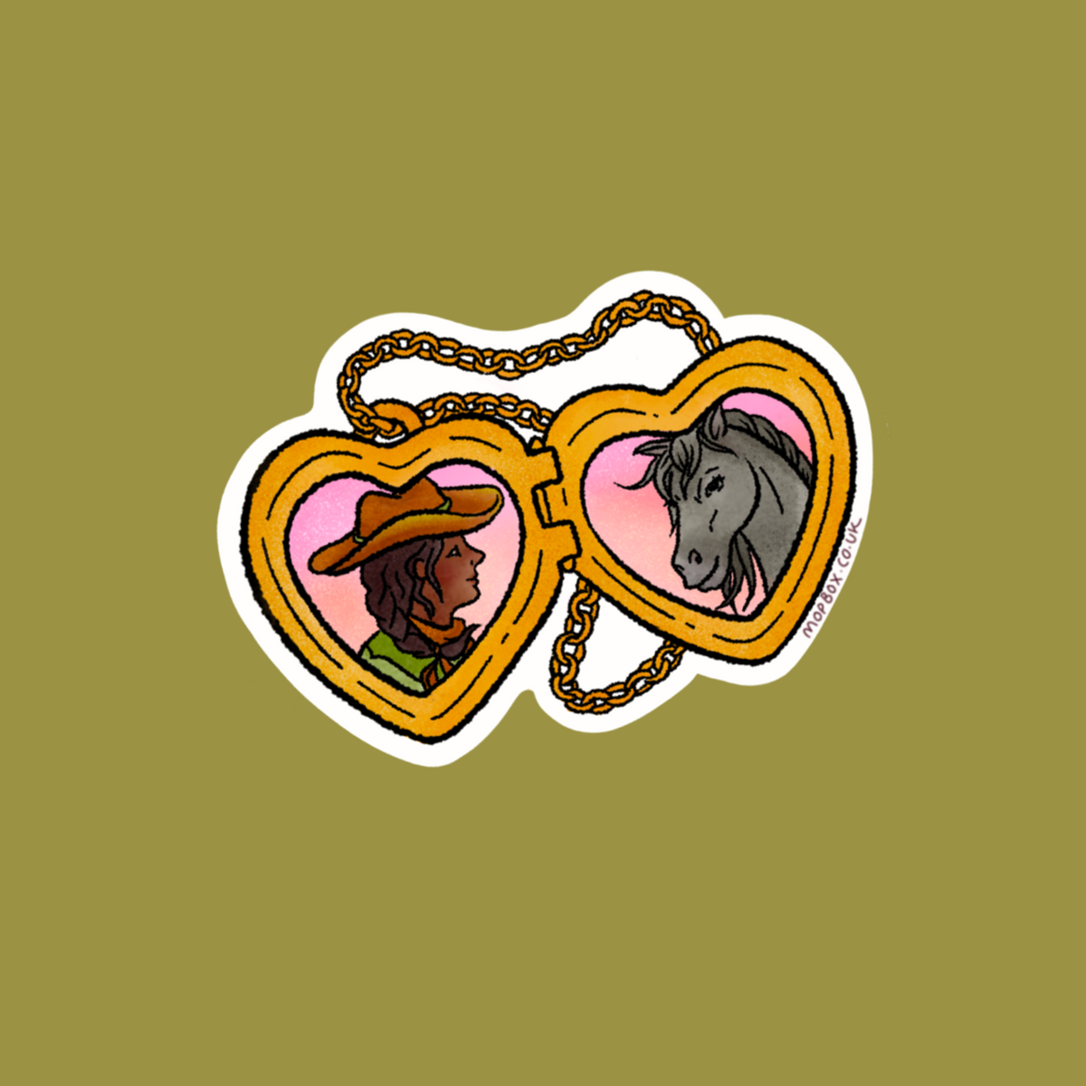 Horse Girl Locket Sticker