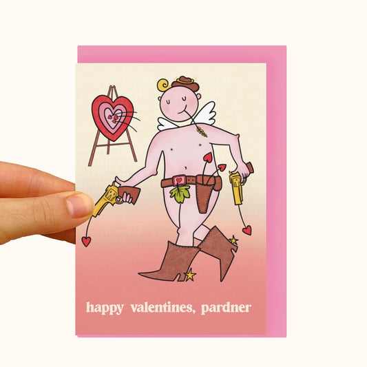 Cupid Cowboy - Pearlescent Valentines Day Card - WS Case of 6 Units