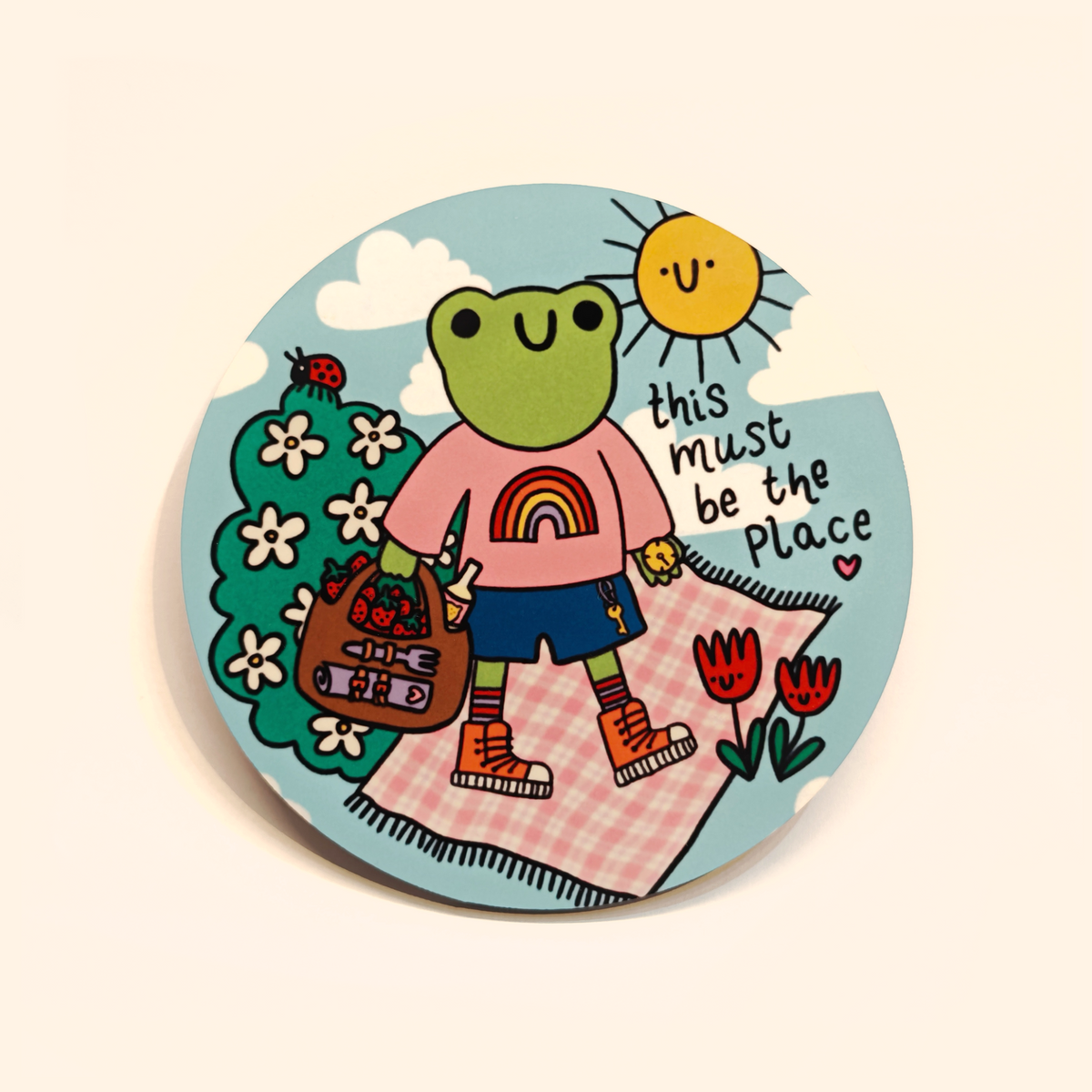 Frog Picnic - This Must Be The Place Cute Coaster